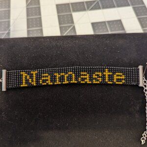Black and yellow Namaste Bracelet